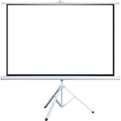 ZEELYDE Projector Screen,Home Mobile Portable Projector Screen, Simple Floor-to-Ceiling Manual Pull-Down Screen Without Perforation Screen with Bracket