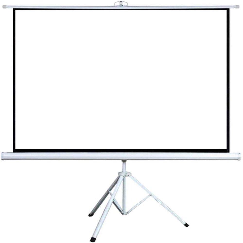 ZEELYDE Projector Screen,Home Mobile Portable Projector Screen, Simple Floor-to-Ceiling Manual Pull-Down Screen Without Perforation Screen with Bracket