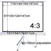 ZEELYDE Projector Screen,Home Mobile Portable Projector Screen, Simple Floor-to-Ceiling Manual Pull-Down Screen Without Perforation Screen with Bracket view 4