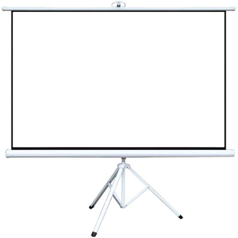 ZEELYDE Projector Screen,Home Mobile Portable Projector Screen, Simple Floor-to-Ceiling Manual Pull-Down Screen Without Perforation Screen with Bracket