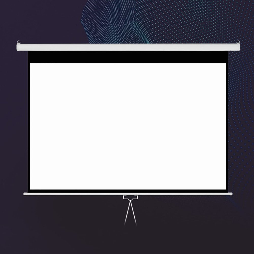ZEELYDE Projector Screen,Projection Screen, 4:3/16:9 HD Retractable Portable with Self-Locking Function, Wall/Ceiling Mounted Projection Screen, for Home Movie Theater, Slide/Video Showing