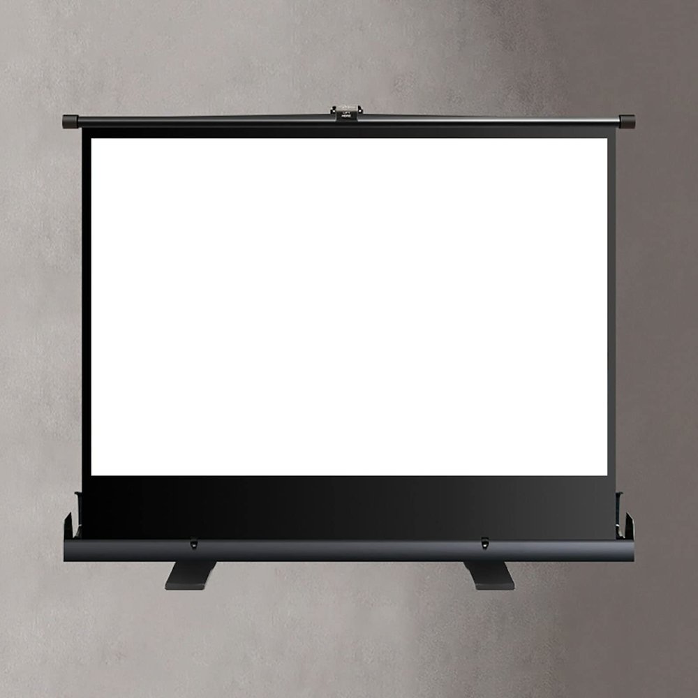 ZEELYDE Projector Screen,Manual Pull Up Portable Projector Screen Wrinkle-Free Indoor Outdoor Movie Screen 4:3/16:9 HD Floor Rising Screen, for Home Backyard Theater Office
