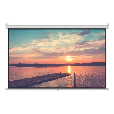 ZEELYDE Projector Screen,Retractable Portable with Self-Locking Function 4:3/16:9 HD Manual Pull-Down Projection Screen, Adjustable Screen Height, for Movies, Conferences