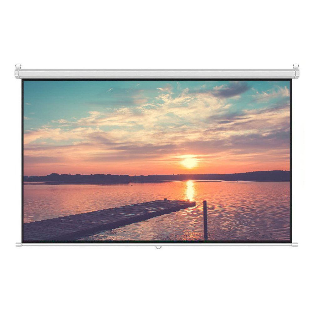 ZEELYDE Projector Screen,Retractable Portable with Self-Locking Function 4:3/16:9 HD Manual Pull-Down Projection Screen, Adjustable Screen Height, for Movies, Conferences
