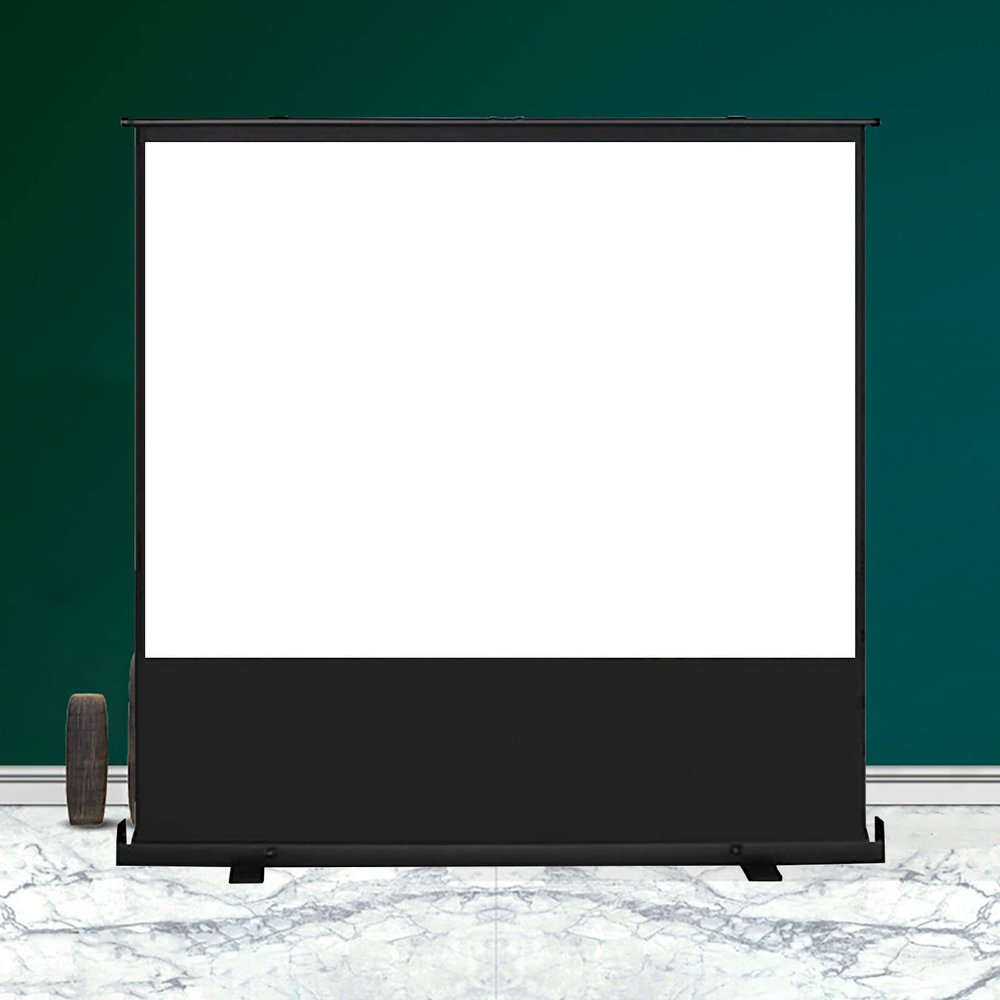 ZEELYDE Projector Screen,Retractable Floor Standing Mobile Tabletop 4:3/16:9/16:10 HD Portable Projection Screen, Lightweight Carry & Durable, for Indoor Outdoor