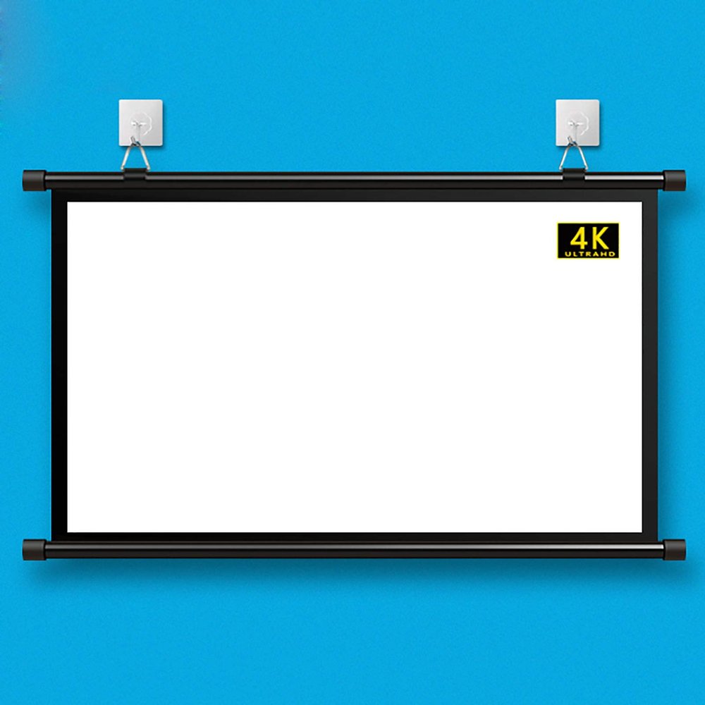 ZEELYDE Projector Screen,Portable Foldable Reel Projectors, for Home Movie Theater, Slide/Video Showing - 4:3/16:9