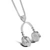 Over-ear Headphones [SILVER] Plated Necklace Music Ear Buds Speakers Radio Loudspeaker view 1