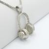 Over-ear Headphones [SILVER] Plated Necklace Music Ear Buds Speakers Radio Loudspeaker view 2