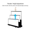 ZEELYDE Projector Screen,4:3/16:9/16:10 HD Mobile Portable Floor-Standing Projection Screen, Adjustable Screen Height, for Home Theater, Indoor, Presentation, Conference view 4