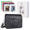 HIYQIN Mini Evo Protective Case - Case and Album Bundle Compatible with Fujifilm Instax Mini Evo Instant Camera - Instax Evo Case with Shoulder Strap - Black+Black