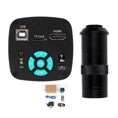 RADHAX Microscope Kit Lndustrial Video Microscope Camera 48MP/38MP/13MP HDMI USB for Digital Microscope Lens Adapters (Color : H1605B with 130X Len)