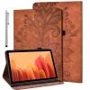 ALILANG for iPad (A16) 11th Generation Case 11 Inch 2025, iPad 10th Generation Case 10.9 Inch 2022, Elastic Band Closure Shockproof Smart Embossed Cover with Auto Sleep/Wake -Brown view 1