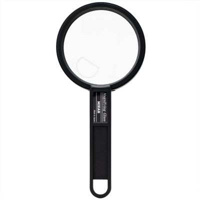 Misar Tech 991307 Loupe, 2x Handheld Loupe, Made in Japan, Lens Diameter 3.0 inches (75 mm), Black