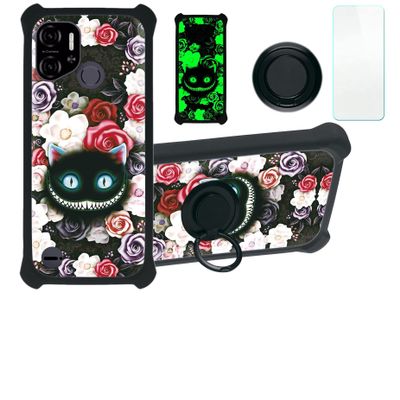 jioeuinly Sky Elite C63 Case Compatible with Sky Devices Elite C63 Phone Case Cover [with Tempered Glass Screen Protector][Hard PC + Soft Silicone][Ring Support] [Luminous Effect] YGH-LZM