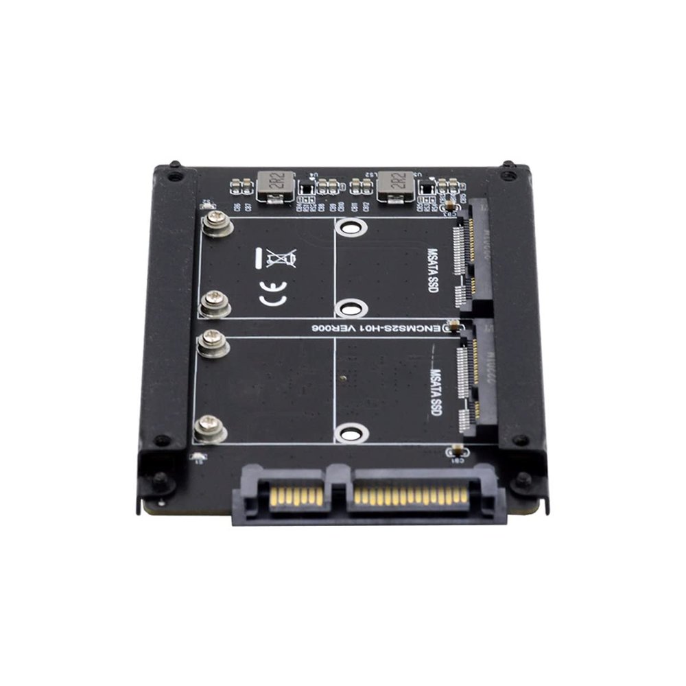 NFHK Dual MSATA Mini-SATA SSD Card JOBD Raid0 Span Bridge to 2.5inch SATA Combo HDD Disk Drive Enclosure