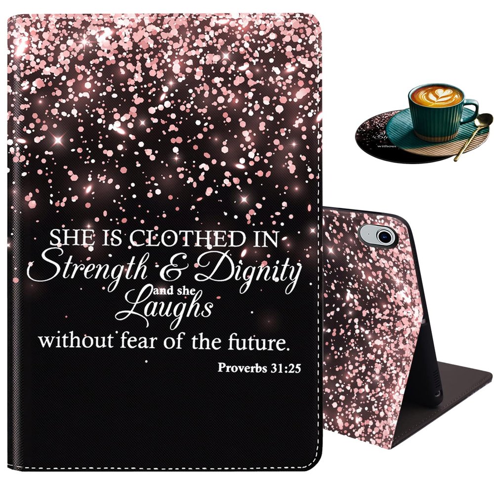 for iPad 10th Generation Case 10.9 Inch 2022, Lightweight Shock-Proof Bracket Case with Wake Up/Sleep Auto for A2696/ A2757/ A2777 - Bible Verses Proverbs 31:25
