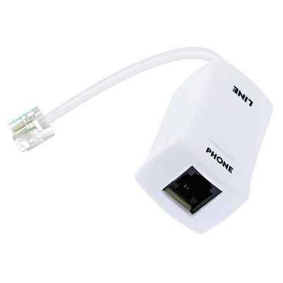 DSL Modem Phone Filter - for Interference Elimination and Static Noise Blocker | for Answering Machine, Fax Machine, Telephones Landline Cordless | Single Pack, White