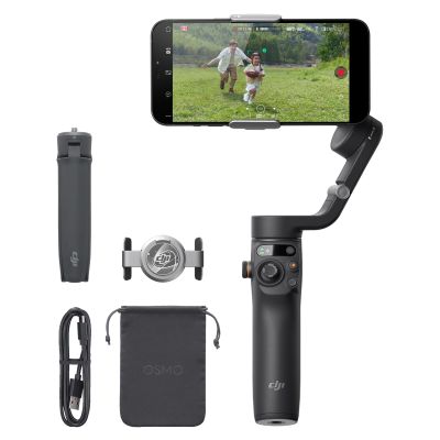DJI Osmo Mobile 6 Smartphone Gimbal Stabilizer, 3-Axis Phone Gimbal, Built-In Extension Rod, Portable and Foldable, Android and iPhone Gimbal with ShotGuides, Vlogging Stabilizer, YouTube TikTok Video