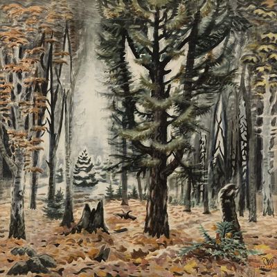 Charles Burchfield : Hemlock in November : 1947 : Archival Quality Art Print