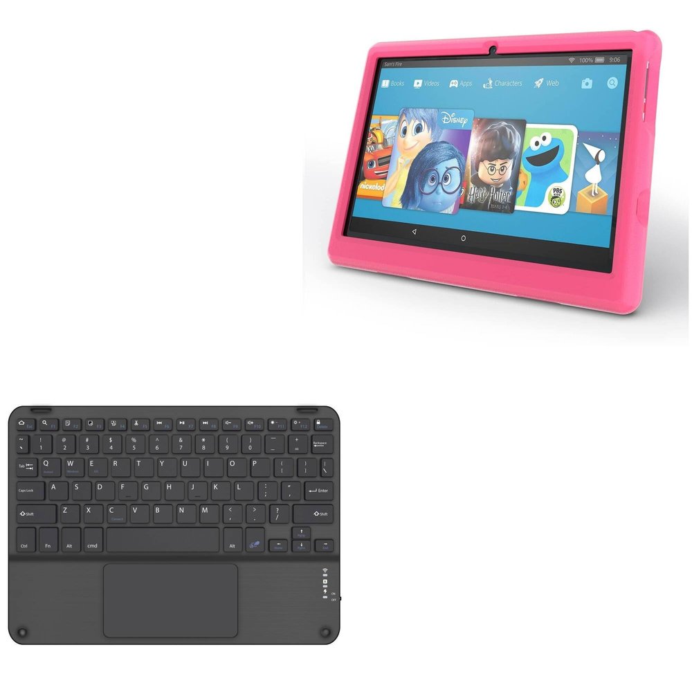 BoxWave Keyboard Compatible with Paxodo Android 10 Tablet PC PXD10069 (10 in) - SlimKeys Bluetooth Keyboard with Trackpad, Portable Slim TouchPad - Jet Black
