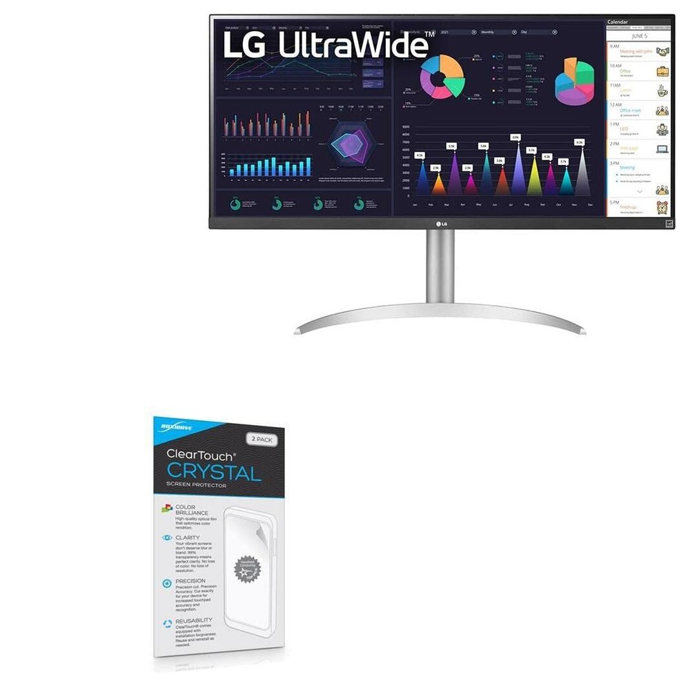 BoxWave Screen Protector Compatible with LG 34 Monitor (34WQ650) - ClearTouch Crystal (2-Pack), HD Film Skin - Shields from Scratches