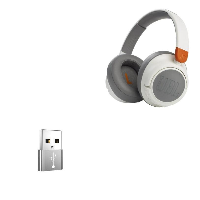 BoxWave Adapter Compatible with JBL JR 460NC - USB-A to C PortChanger (5-Pack), Type-C OTG Convert Charging Data Adapter - Metallic Silver