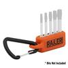 Railer Screwdriver Bit Holder Storage Organizer 5-Hole Black and Orange Bit Holder with Carabiner - 2 Pack view 4