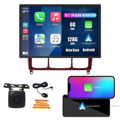CarPlay Android Auto Navigation Stereo GPS Radio Display 13.1" QLED Touchscreen Headunit Tablet Player for Benz S Class W220 S280 S320 S350 S500 S600 AMG 1998-2005, if Applicable Octa Core 6G+128G