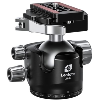 Leofoto LH-LR Ball Head, Lever Release, Bubber Level, Low Profile, 3/8" Srew Hole, Arca Compatible (LH-47LR)