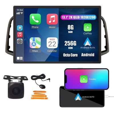 Kunfine Car CarPlay Android Auto Navigation Stereo GPS Radio Reverse Camera Display 13.1" QLED Touchscreen Headunit Tablet Pad Media Player for Toyota Venza 2009-2015, if Applicable Octa Core 8G+256G