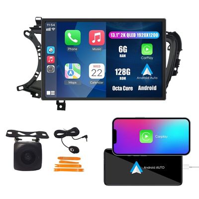 Kunfine Car CarPlay Android Auto Navigation Stereo GPS Radio Reverse Camera Display 13.1" QLED Touchscreen Headunit Tablet Pad Media Player For Kia Optima K5 2014-2015, if Applicable Octa Core 6G+128G