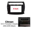 9 inch Car Fascia Panel for Citroen C4 C-Triomphe C-Quatre 04-09 Stereo Frame Black view 2