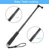uxcell Portable Selfie Stick, 19 Inch Extension Adjustable Hand Grip Aluminum Alloy Monopod Pole Fit for Most Action Cameras, Silver & Black view 3