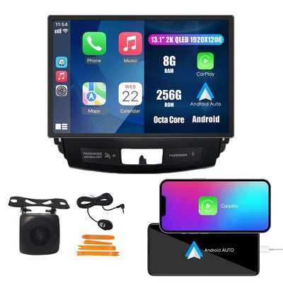 Kunfine Car CarPlay Android Auto Navigation Stereo GPS Radio Camera Display 13.1" QLED Touchscreen Headunit Tablet Pad Media Player for Mitsubishi Outlander 2007-2013, if Applicable Octa Core 8G+256G