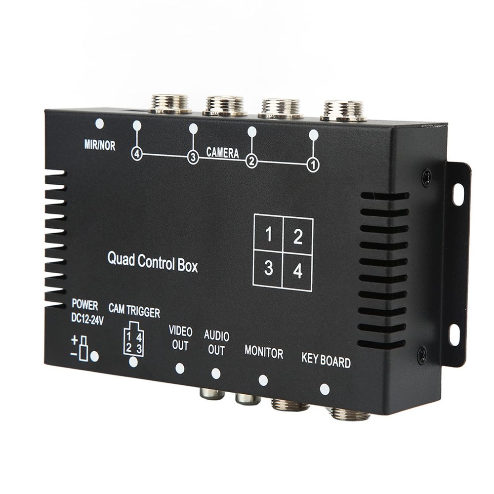 DC12V 24V 4 Channel Video Splitter Boat Bus Parking Camera Remote Control Video Switch