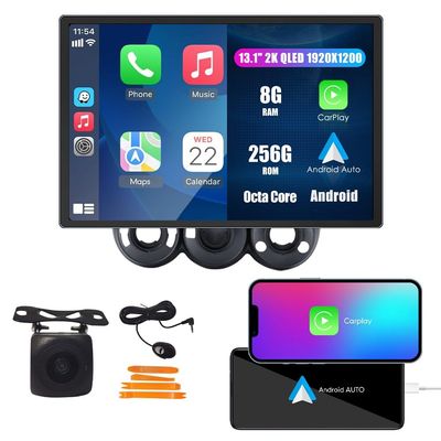 CarPlay Android Auto Navigation Stereo GPS Radio Camera Display 13.1" QLED Touchscreen Headunit Tablet Media Player for Honda Fit Jazz 2001-2008LHD, if Applicable Octa Core 8G+256G