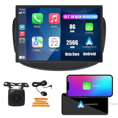 Kunfine Car CarPlay Android Auto Navigation Stereo GPS Radio Reverse Camera Display 13.1" QLED Touchscreen Headunit Tablet Pad Media Player for Buick Regal 2014-2017, if Applicable Octa Core 8G+256G