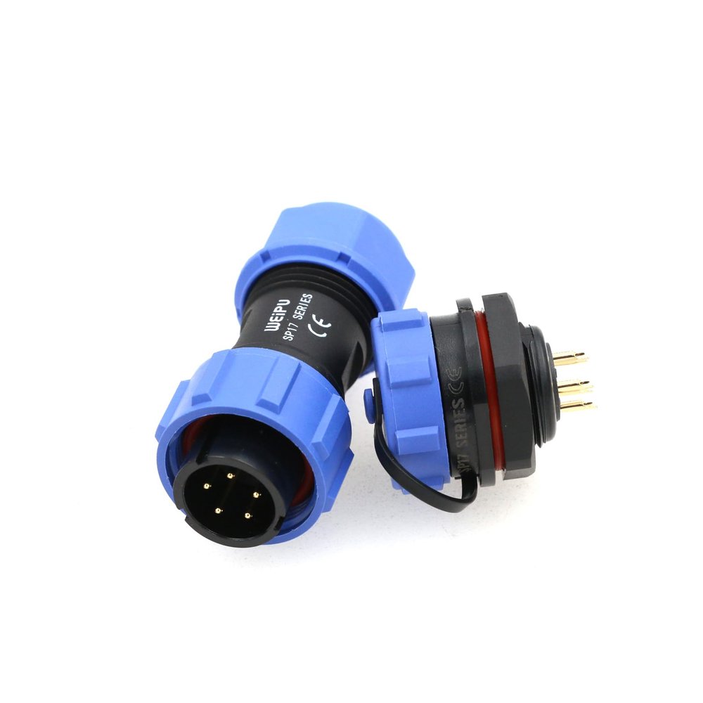 ZBLZGP WEIPU SP17 5-Pin IP67 Waterproof Aviation Circular Connector, 5A Panel Mount Male Plug & Female Socket, RV Electrical Cable Connection Plug Socket