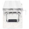 vidaXL Lightweight Aluminum Storage Box - -, Secure Lock, Portable, Spacious Interior, Silver, Stainless Steel, Including Keys 23.6"x9.3"x9.1" view 3