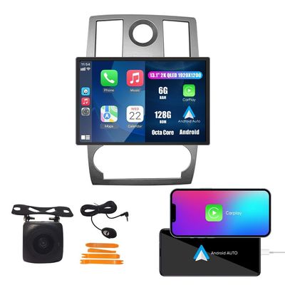 Kunfine Car CarPlay Android Auto Navigation Stereo GPS Radio Reverse Camera Display 13.1" QLED Touchscreen Headunit Tablet Pad Media Player for Chrysler 300 2005-2010, if Applicable Octa Core 6G+128G