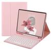 Keyboard Case for Galaxy Tab A8 10.5 Inch 2022 Model (SM-X200/X205/X207) - Slim Leather Folio Cover with S Pen Holder - Magnetically Wireless Detachable Keyboard - Round Keys (Pink) view 1