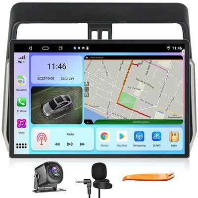 Octa Core 6G+128G CarPlay Android Auto Navigation Stereo GPS Radio Reverse Camera Display 13.1" QLED Touchscreen Headunit Tablet Pad Media Player for Toyota Land Cruiser Prado 2018-2023