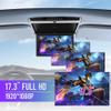 Kunfine Android Car Overhead Player 17.3 Inch Wide IPS Screen Video Car Roof Mount Monitor with Built-in Stereo Speakers Flip Down Overhead Car Monitor Support Bluetooth WiFi HDMI USB NO DVDGrey view 2