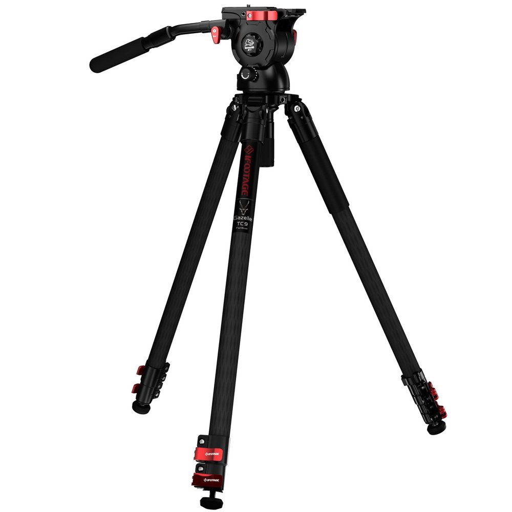 IFOOTAGE Gazelle TC9 Carbon Camera Tripod, 65" Professional Video Tripod,Komodo K7 Fluid Tripod Head, Heavyweight Fluid Video Head,for Professional Photography,Vlogging and Video Production