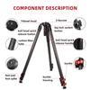 IFOOTAGE Gazelle TC9 Carbon Camera Tripod, 65" Professional Video Tripod,Komodo K7 Fluid Tripod Head, Heavyweight Fluid Video Head,for Professional Photography,Vlogging and Video Production view 2