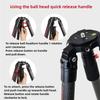 IFOOTAGE Gazelle TC9 Carbon Camera Tripod, 65" Professional Video Tripod,Komodo K7 Fluid Tripod Head, Heavyweight Fluid Video Head,for Professional Photography,Vlogging and Video Production view 3