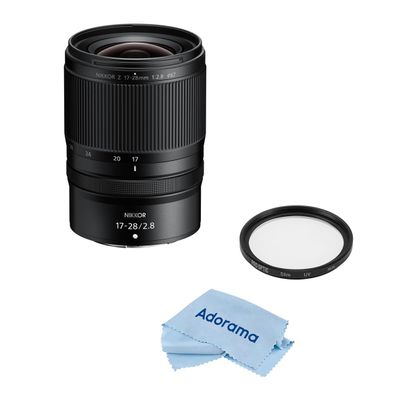 Nikon NIKKOR Z 17-28mm f/2.8 Lens Bundle with 67mm Multi Coated UV Slim Filter, Microfiber Cleaning Cloth