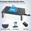 Zimilar 2 Pack Monitor Stand Riser, 3 Height Adjustable, Black Steel Monitor Stand for Computer view 2