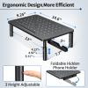 Zimilar 2 Pack Monitor Stand Riser, 3 Height Adjustable, Black Steel Monitor Stand for Computer view 3