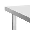 vidaXL Stainless Steel Kitchen Work Table with Wheels and Storage Rack - Moveable, Durable, and Easy-to-Clean, 39.4"x11.8"x33.5" Ideal for Food Prep and Serving view 3